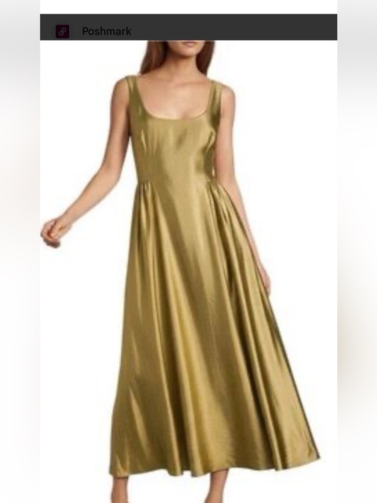ANTONIO MELANI Dresses & Skirts - ANTONIO MELANI Metallic Gold Maxi Dress with Scoop Neck